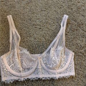 Balconette Lace Underwire Bra in Soft Pink
